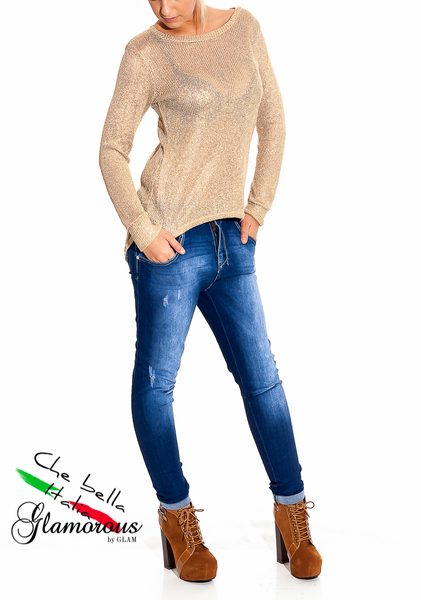 Dámský svetr zlatý -