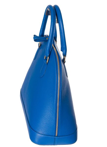 Elegantní kabelka modrá z pravé kůže 
