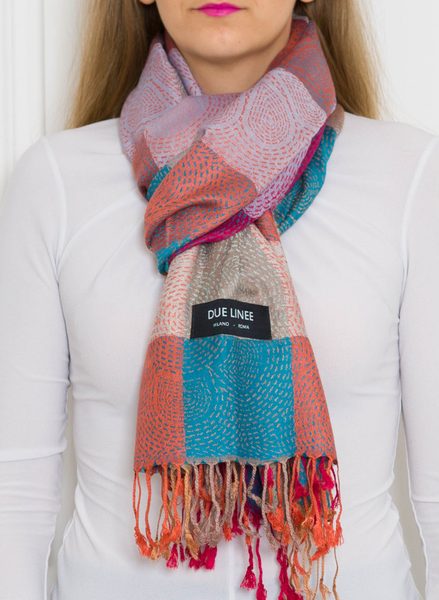 Foulard donna Due Linee - Blu -