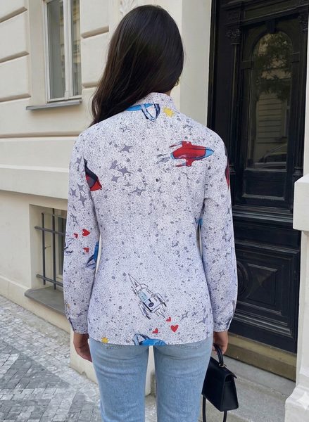 Women's top Due Linee - White -