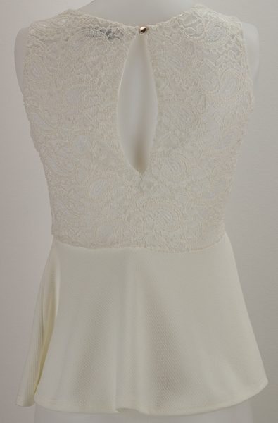 Dámské krajkové tílko peplum bílá -
