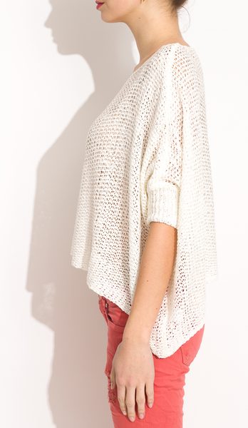 Damski sweter - biały -