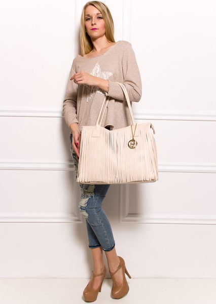 Bolso de hombro de cuero para mujer Glamorous by GLAM - Beige -