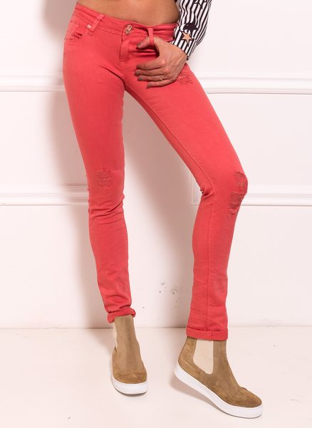 Jeans donna Due Linee - Salmone -