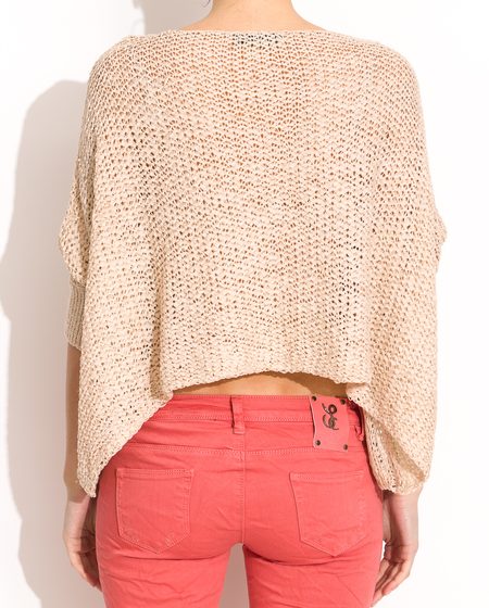 Damski sweter - beżowy -