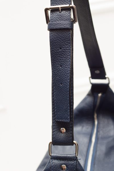 Real leather shoulder bag Glamorous by GLAM - Dark blue -