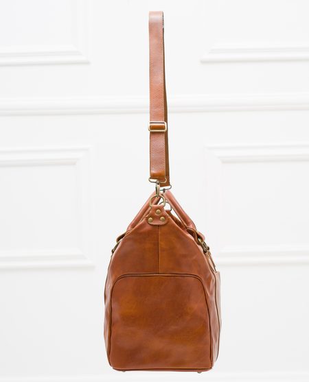 Real leather travel duffel bag Glamorous by GLAM Santa Croce - Brown -