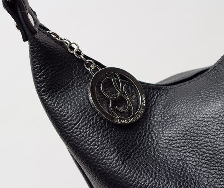 Kožená kabelka vak černá -