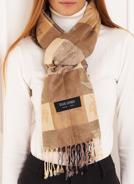 Foulard donna Due Linee - Beige -