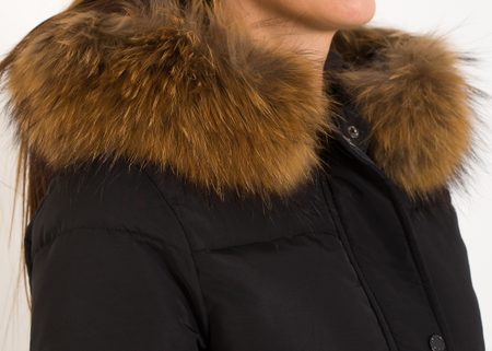 Winter jacket with real fox fur Due Linee - Black -