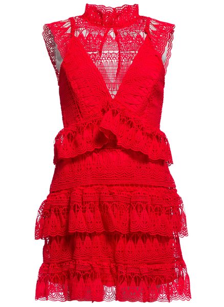 Vestido de encaje de mujer Due Linee - Rojo -