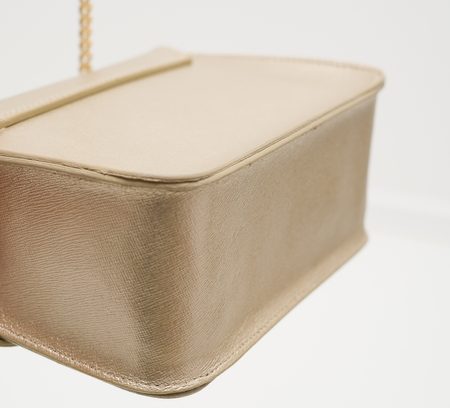 Real leather crossbody bag Glamorous by GLAM - Gold -