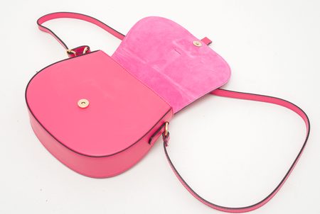 Dámská kožená crossbody kabelka kombinace semiš - fuchsiová -