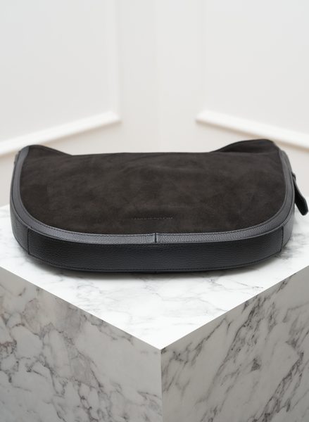 Kabelka přes rameno kombinace kůží černá -