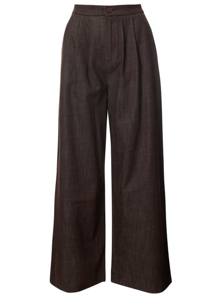 Compleu damă vestă și pantaloni jeans maro -