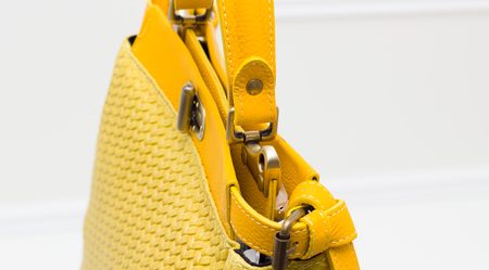 Real leather handbag Glamorous by GLAM - Yellow -