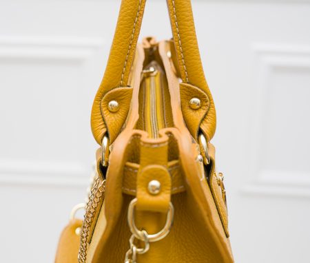 Real leather handbag Glamorous by GLAM - Yellow -