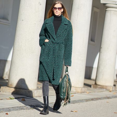 Women's coat Due Linee - Green -