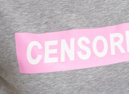 Dámske crop tričko Censored sivé -