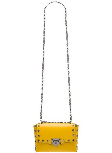 Real leather crossbody bag Glamorous by GLAM - Yellow -