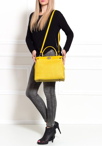 Real leather handbag Glamorous by GLAM - Yellow -