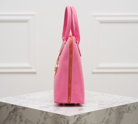 Dámská kožená kabelka ze safiánové kůže - růžová -