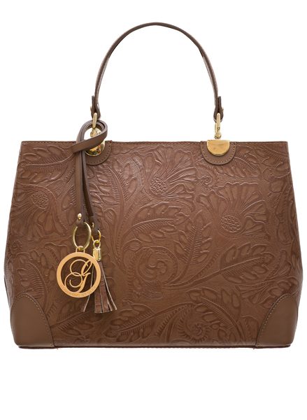 Real leather handbag Glamorous by GLAM - Brown -