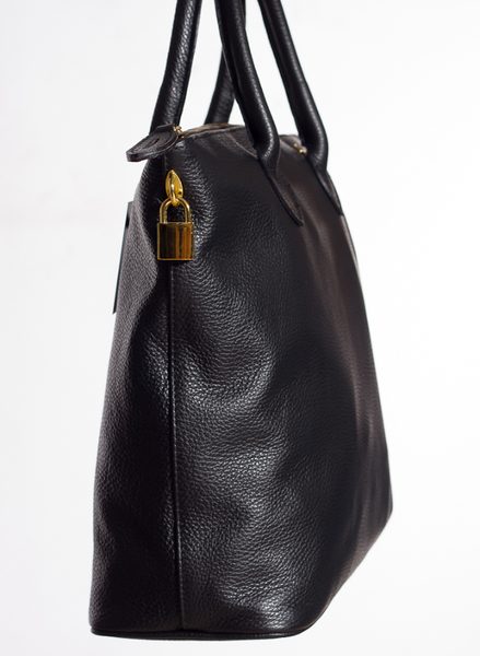 Dámská kožená kabelka černá -