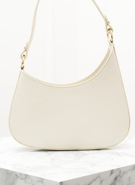 Kožená kabelka ražená béžová -