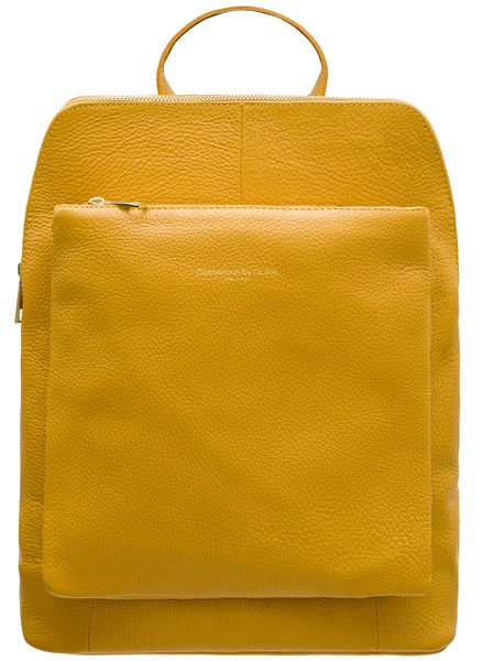 Women's real leather backpack Glamorous by GLAM - Yellow -