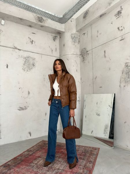 Női téli kabát Due Linee - Barna -