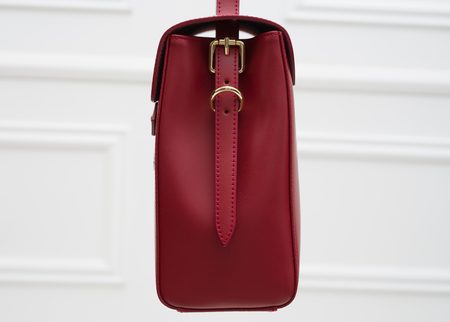Dámská kožená kabelka s kloupou červená -