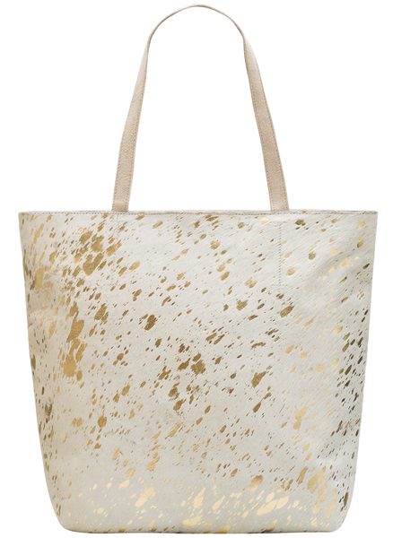 Bolso de hombro de cuero para mujer Due Linee - Beige -