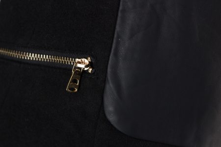 Jarní dámská koženková bunda - černá -