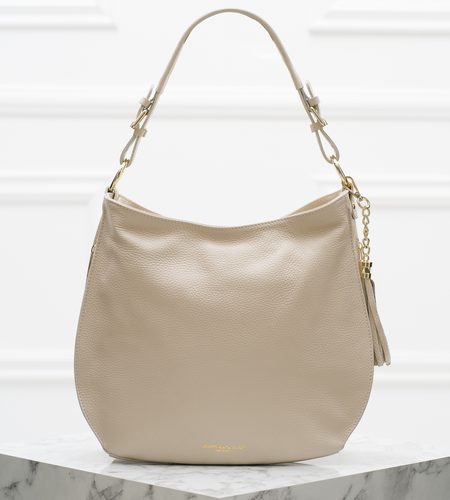 Real leather shoulder bag Glamorous by GLAM - Beige -