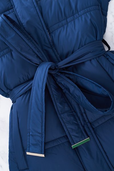 Winter jacket with real fox fur Due Linee - Blue -