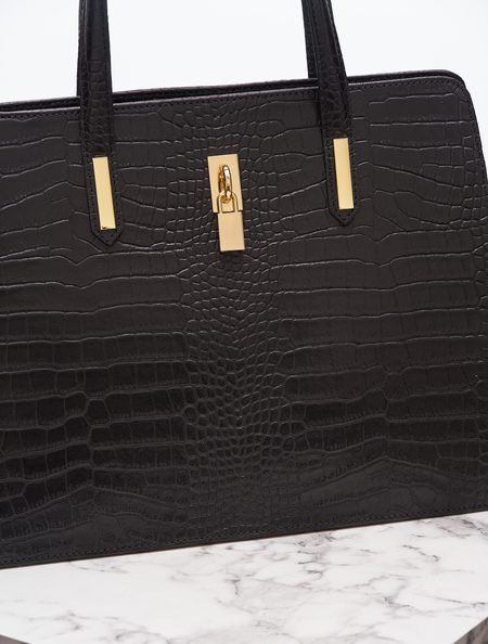 Real leather handbag Glamorous by GLAM - Black -