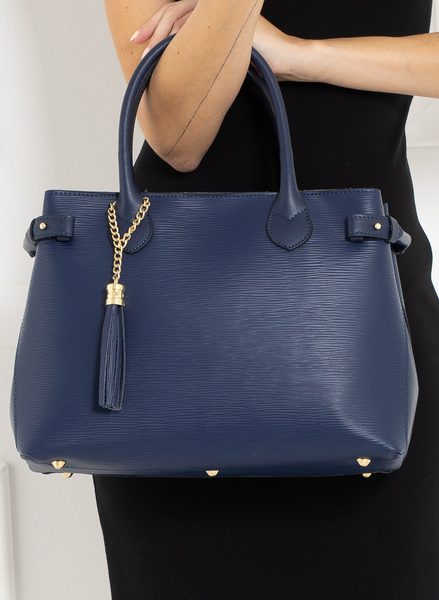 Real leather handbag Glamorous by GLAM - Dark blue -