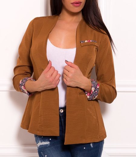 Damski żakiet - brązowy -