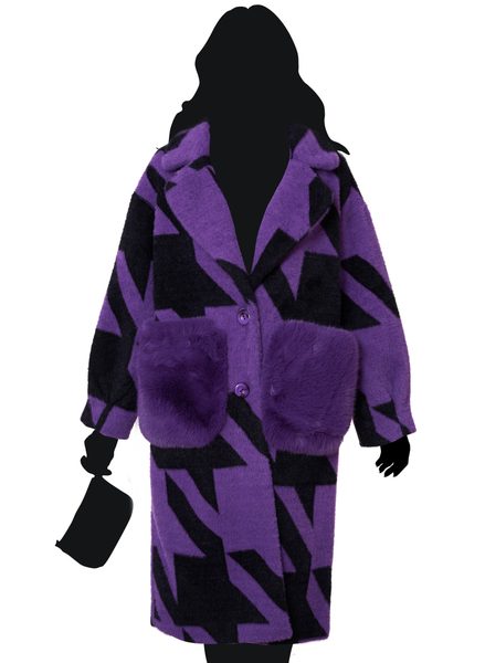 Women's coat Due Linee - Violet -