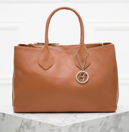 Real leather handbag Glamorous by GLAM - Brown -