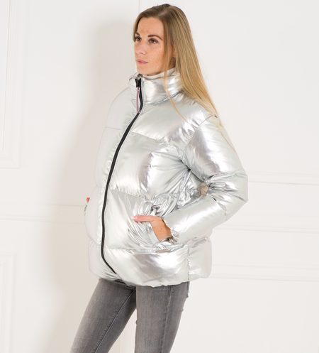 Tommy Hilfiger dámská péřová bunda stříbrná -