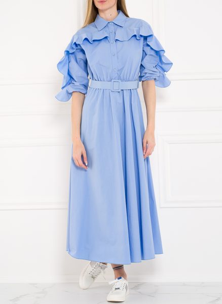 Damska długa sukienka Glamorous by Glam - niebieski -