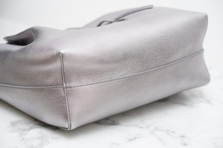 Real leather shoulder bag PATRIZIA PEPE - Silver -