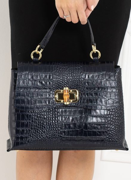 Real leather handbag Glamorous by GLAM - Dark blue -