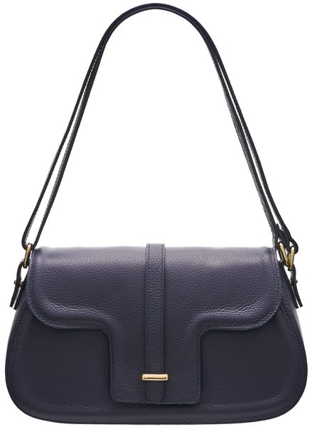 Real leather shoulder bag Glamorous by GLAM - Dark blue -