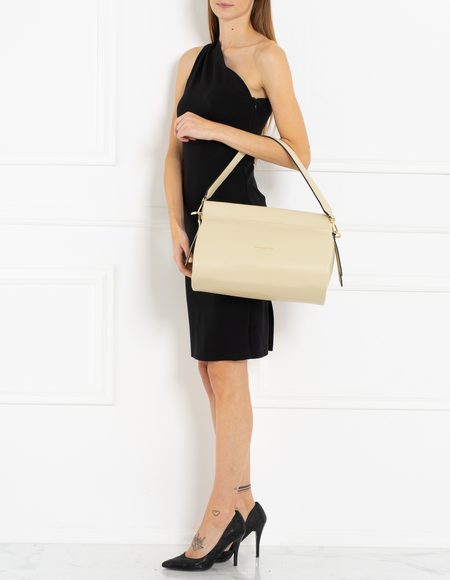 Real leather shoulder bag Glamorous by GLAM - Beige -