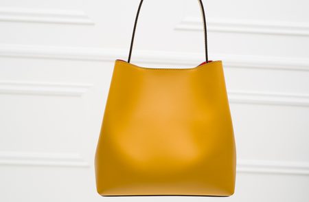 Real leather shoulder bag Glamorous by GLAM - Yellow -