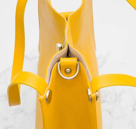 Real leather shoulder bag Glamorous by GLAM - Yellow -