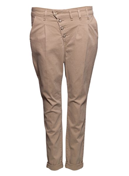 Dámské béžové kalhoty s nízkým sedem -